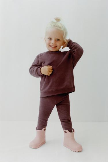 CONJUNTO SUDADERA Y LEGGING LISO  - Berenjena de Zara