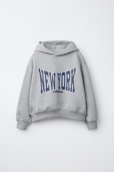 Zara SHINY TEXT SWEATSHIRT - Gray marl