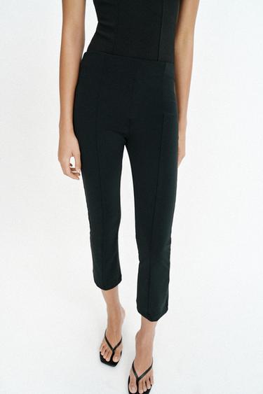 LEGGINGS FLARE NERVURÉS - Noir de Zara - Image 2