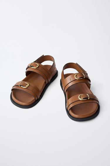 BUCKLED SANDALS - Brown by Zara - Image 2