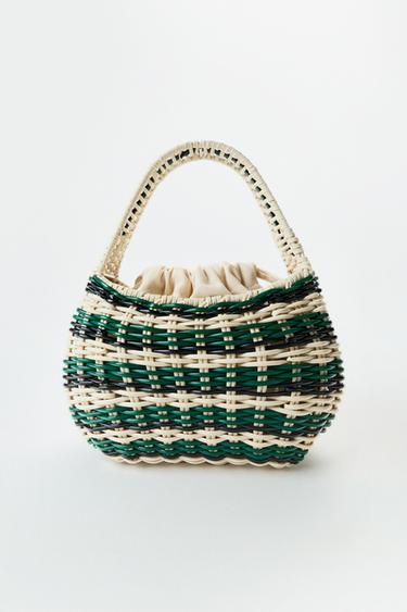 BOLSO RÍGIDO DE MANO - Verde de Zara