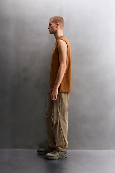 CONTRAST PRINT TANK TOP - Ochre by Zara - Image 3