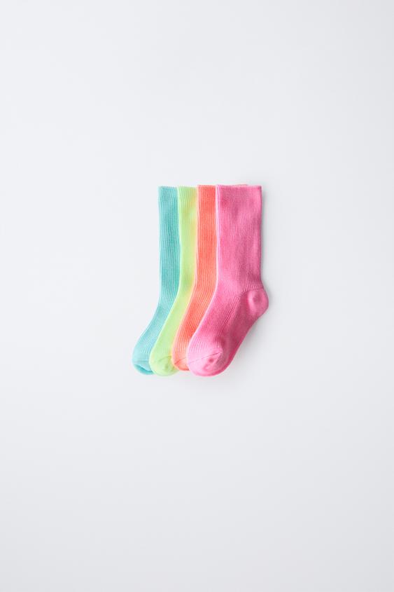 LOT DE QUATRE PAIRES DE CHAUSSETTES FLUO - Multicolore de Zara - Image 0