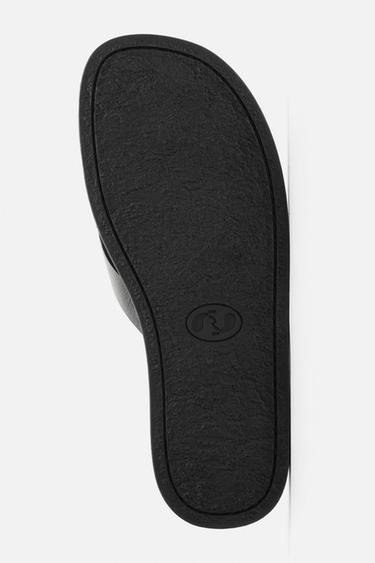 SANDALES EN CUIR À BRIDES - Noir de Zara - Image 3