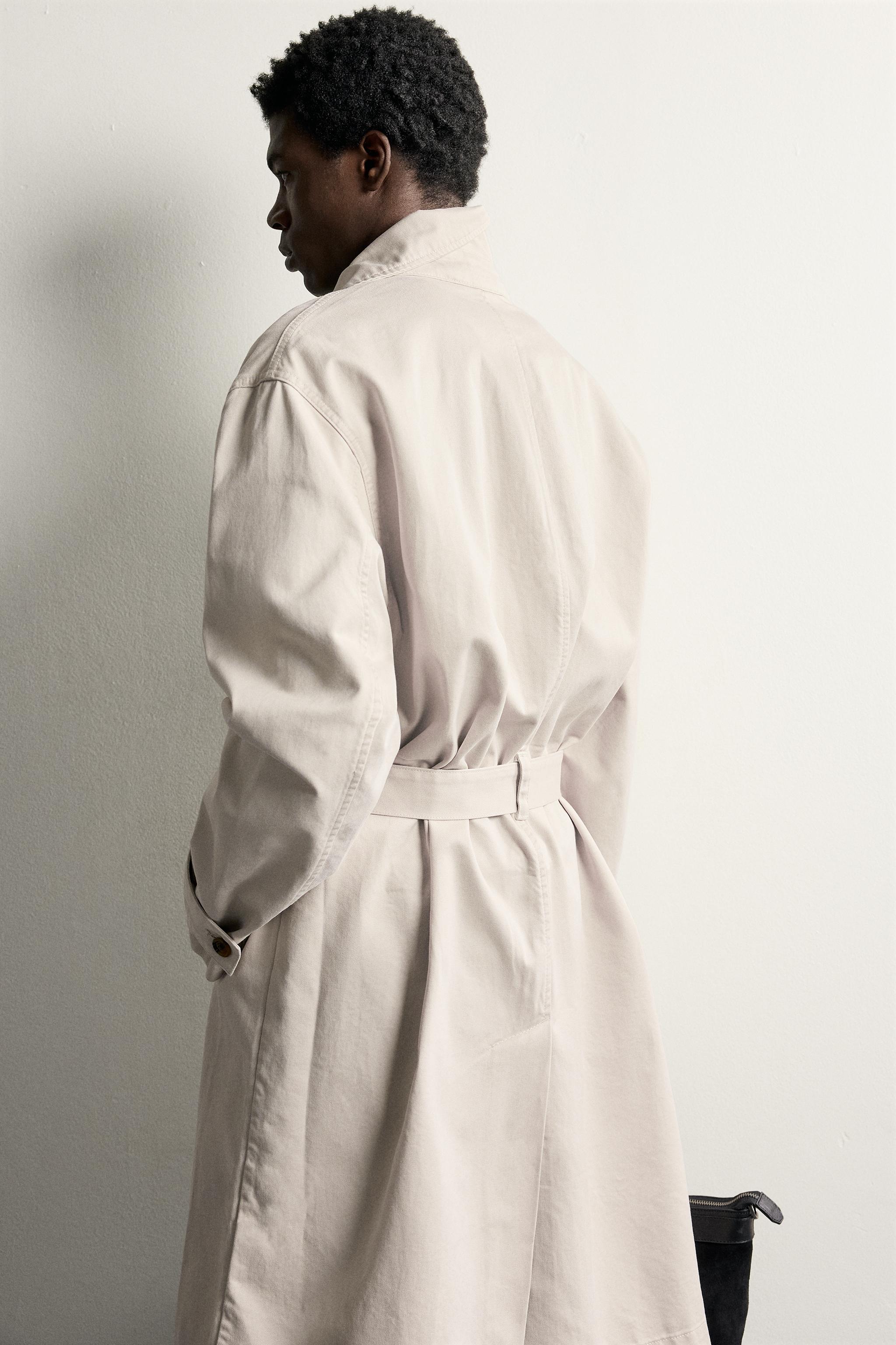 Мужские куртки Zara COTTON REGULAR FIT TRENCH COAT — фото 6