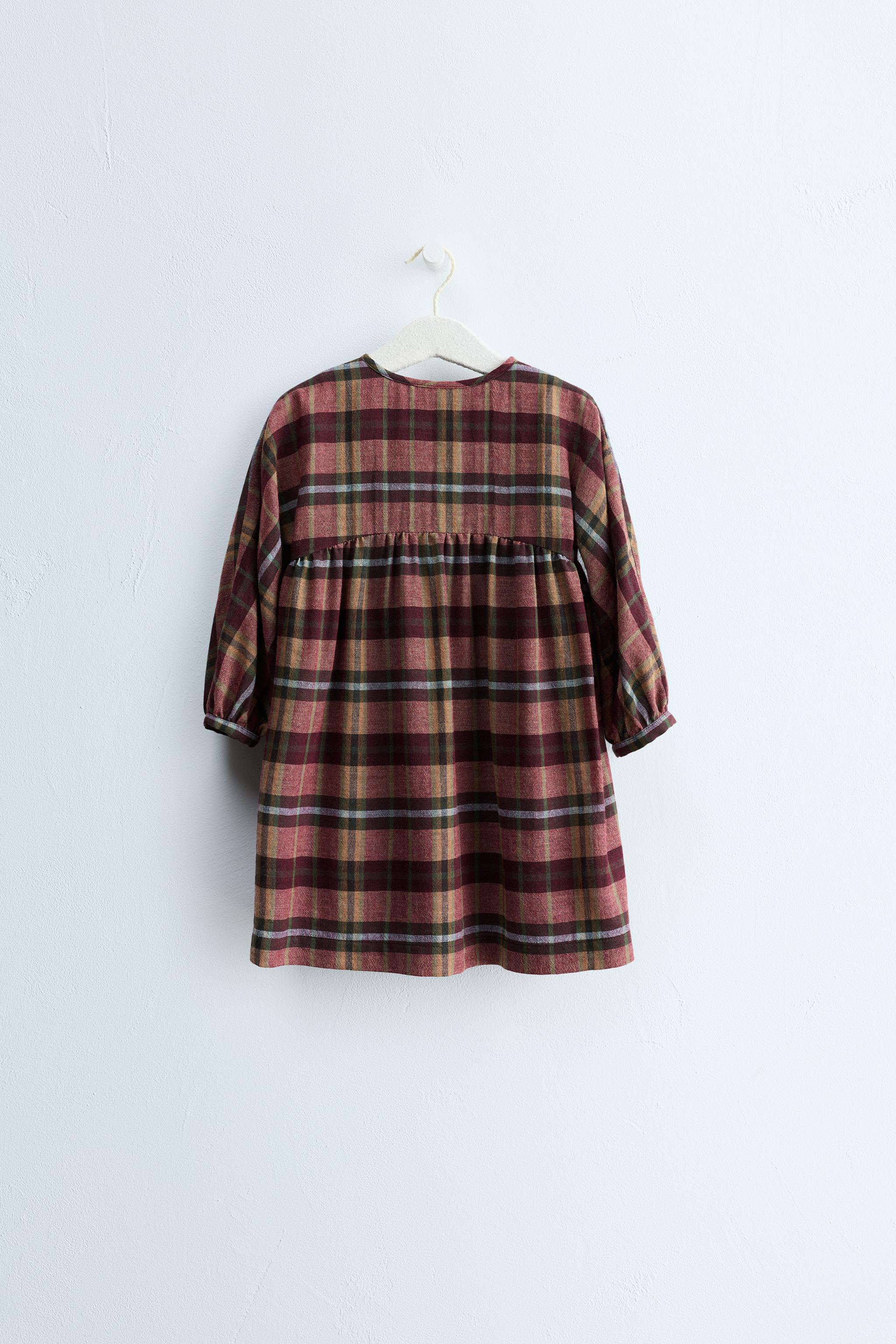 ZARA TIMELESS - WOOL-BLEND PLAID SHIRT DRESS