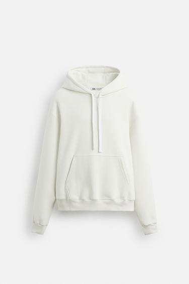 SUDADERA CAPUCHA BÁSICA - Blanco roto de Zara - Imagen 0