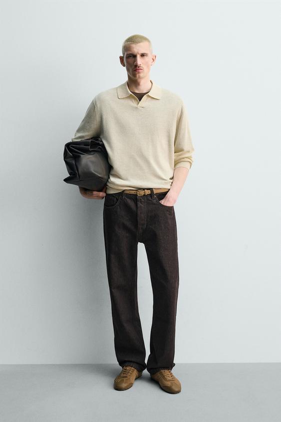 POLO PUNTO CÁÑAMO - ALGODÓN - Beige claro de Zara - Imagen 0