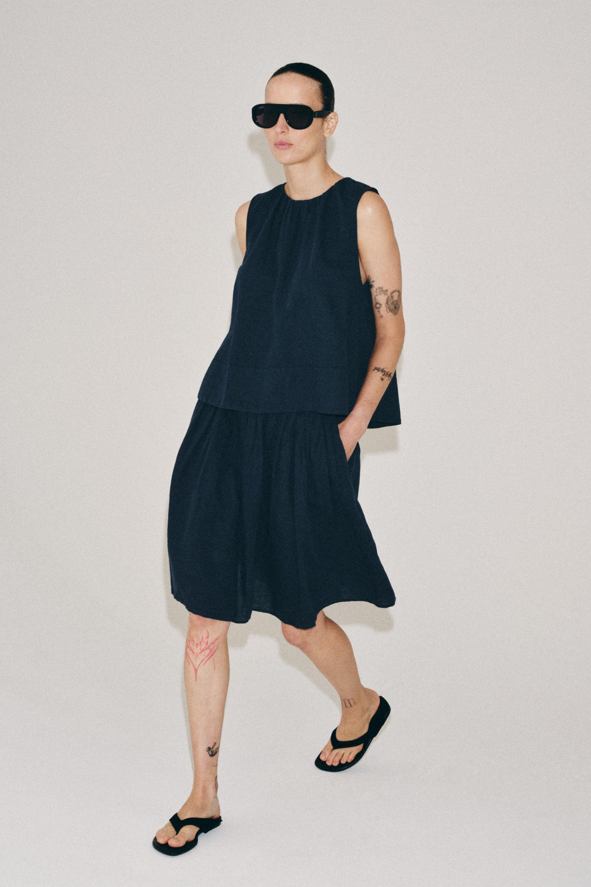 Женские рубашки Zara ZW COLLECTION LINEN TOP