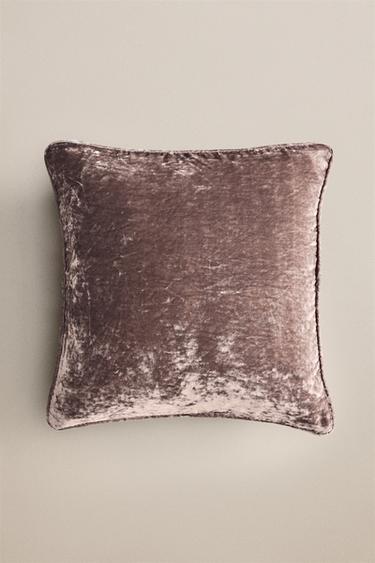 VELVET CUSHION COVER — Light pink 1
