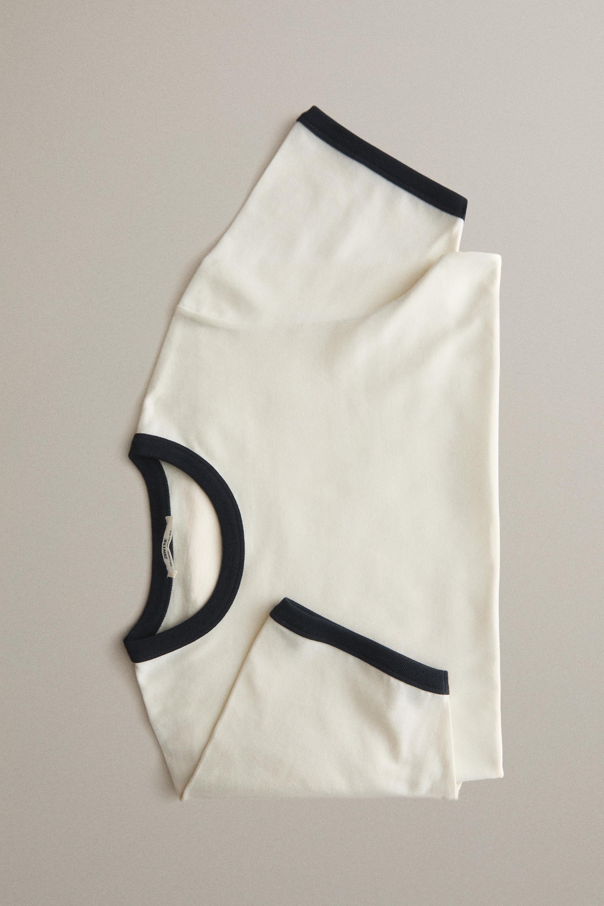 CONTRAST TRIM SHORT SLEEVE T-SHIRT