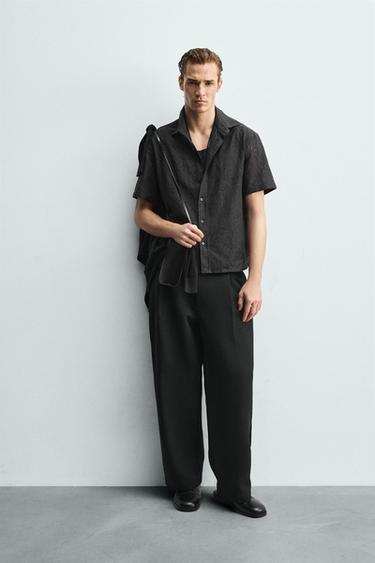 FLORAL JACQUARD SHIRT - Dark grey by Zara