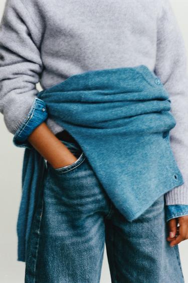 100% CASHMERE JACKET - Faded blue by Zara