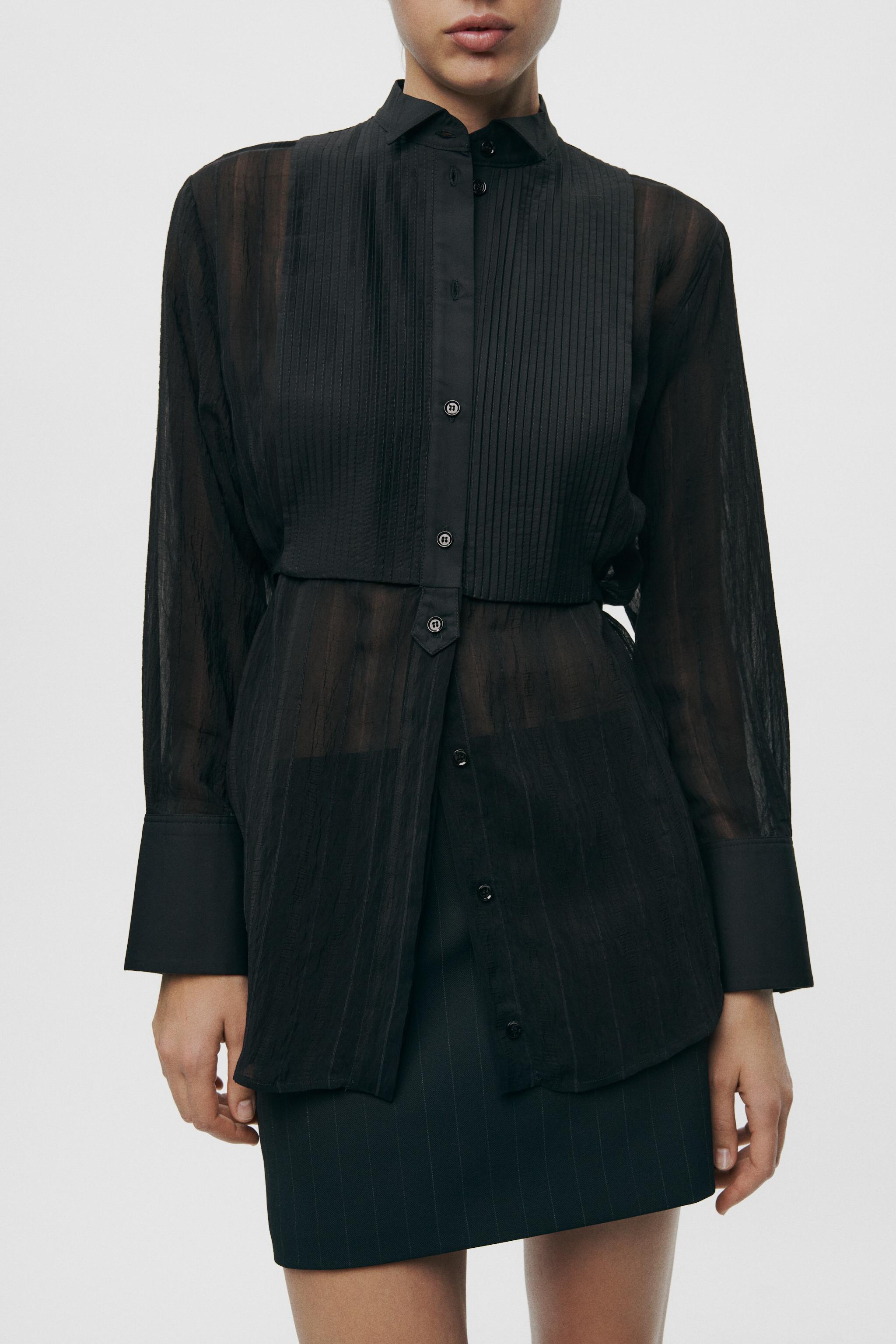 Zara camisas negras discount mujer