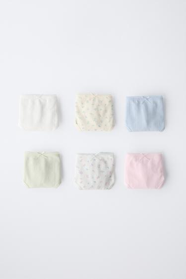 2-6 ANOS / PACK SEIS CALCINHAS COM TEXTURA DE FLORES - Multicolor da Zara