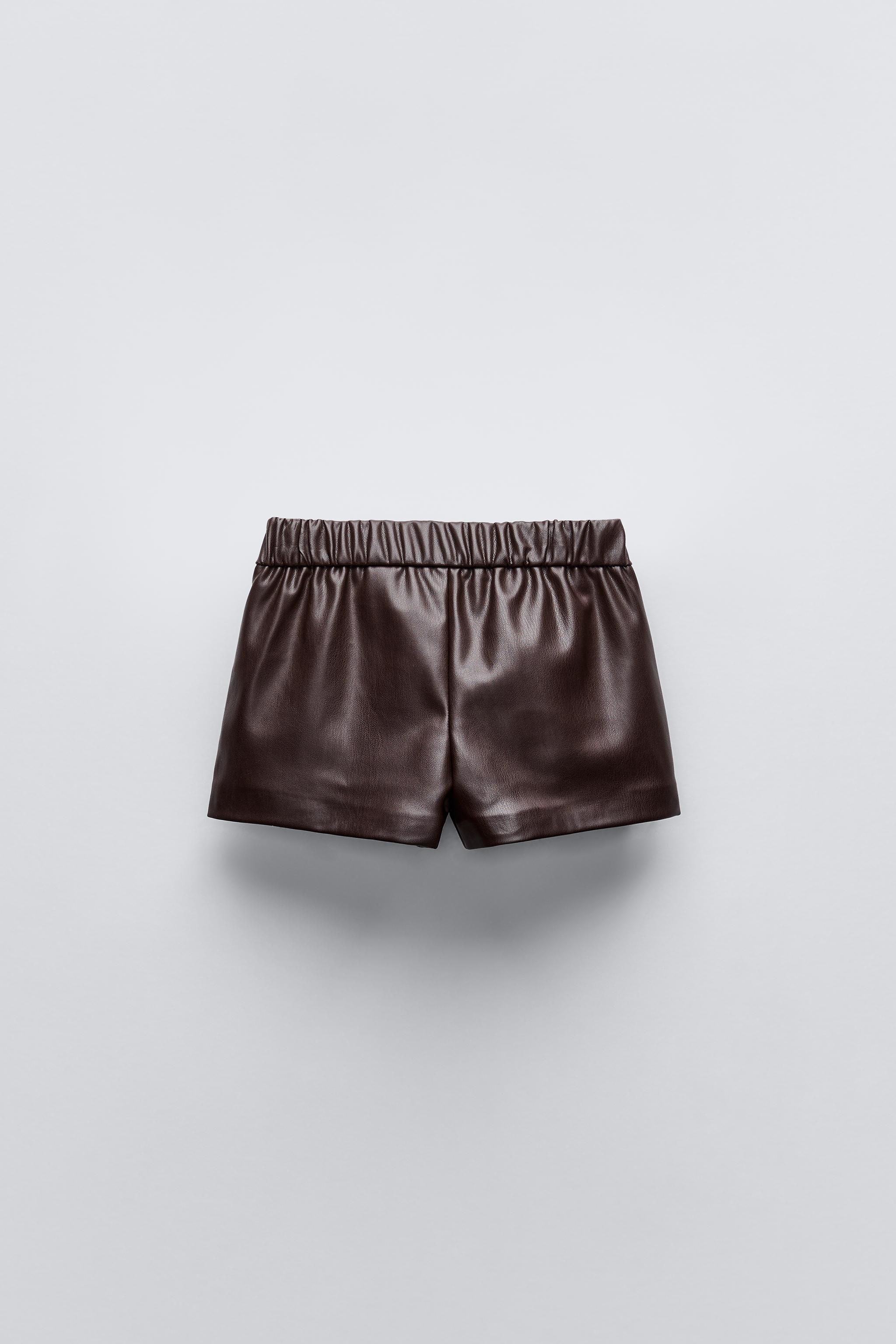 Short en simili cuir zara sale