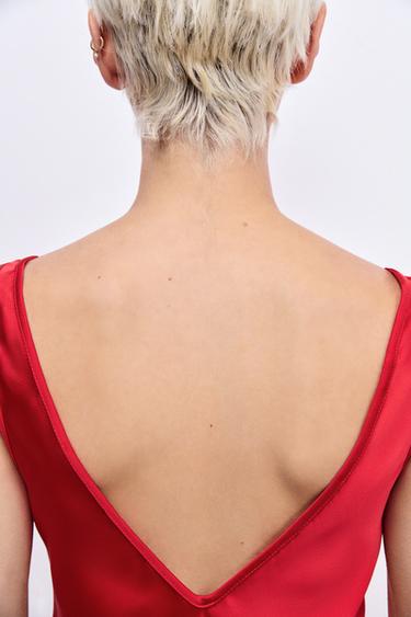 SATIN HEART DRESS - Red by Zara - Image 2