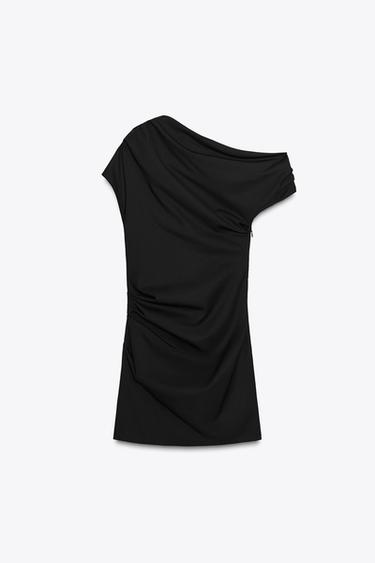 ASYMMETRIC SHORT DRESS - Black by Zara - Image 7