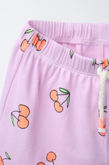 PRINTED RIB T-SHIRT AND BERMUDA SET - Mauve by Zara - Image 3