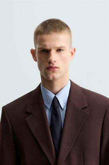 CORBATA ESTRUCTURA 100% LANA - Marino de Zara - Imagen 0