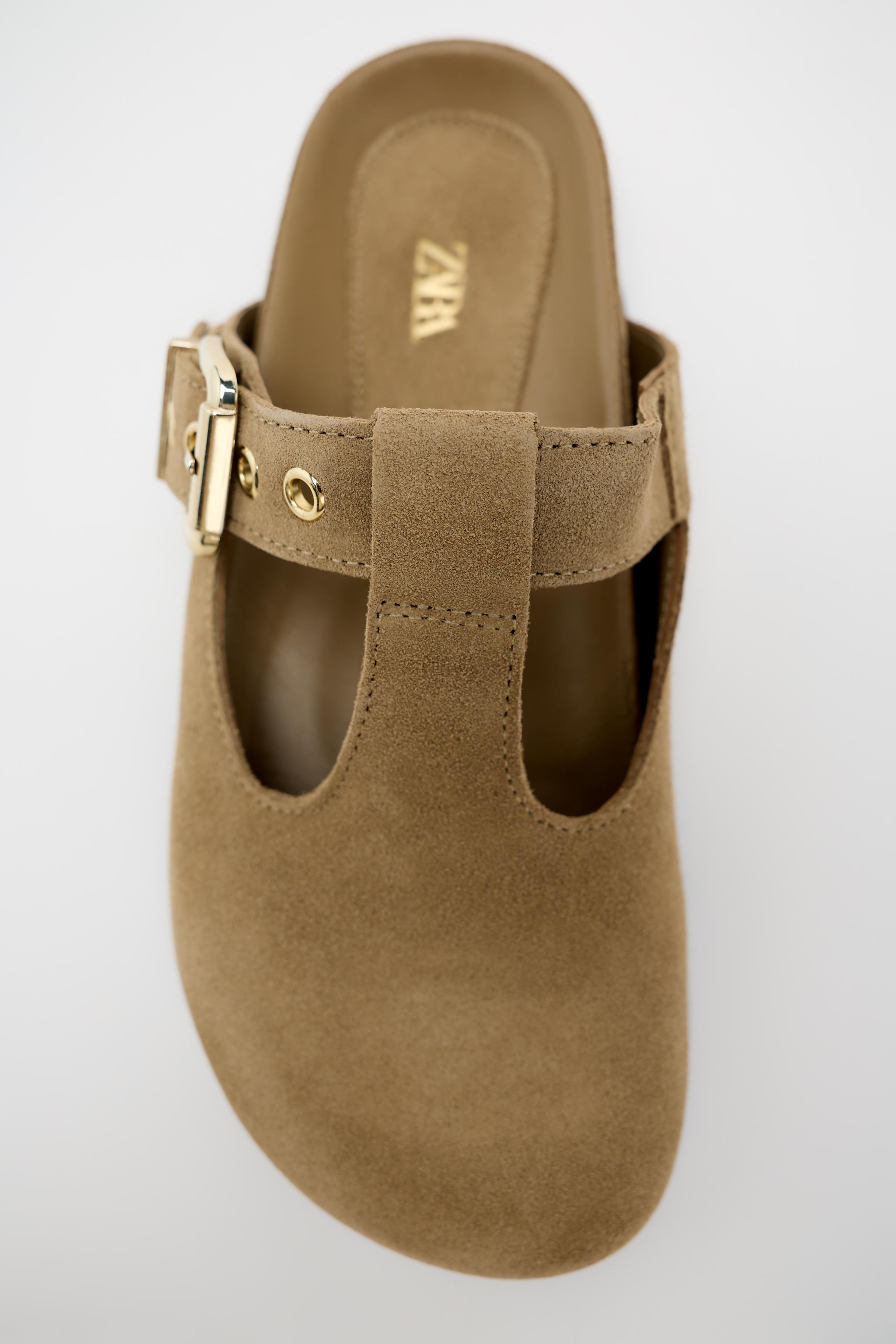 BUCKLED SUEDE CLOGS