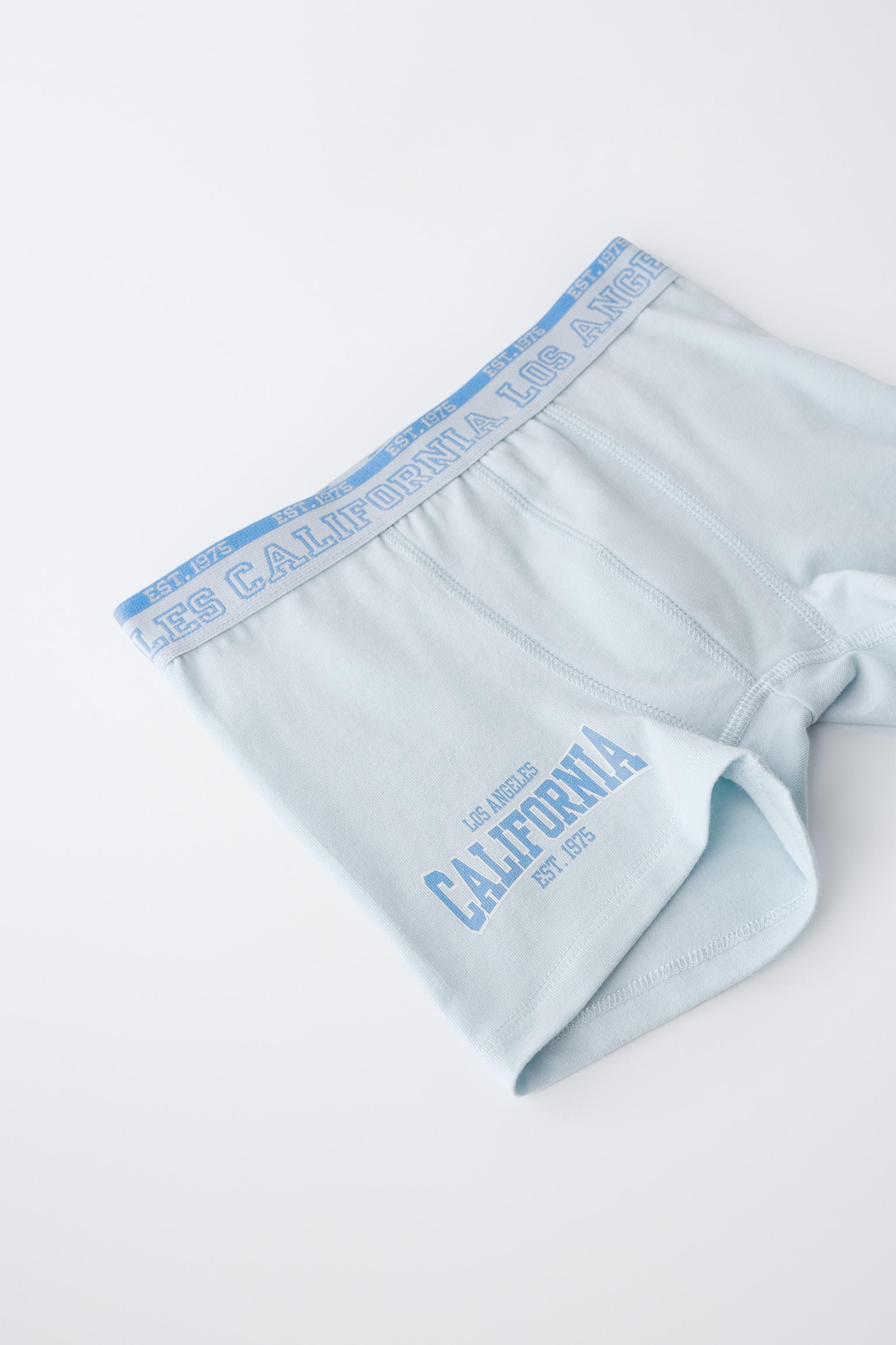 AGES 6-14 / FIVE-PACK OF TEXT PRINT BOXERS