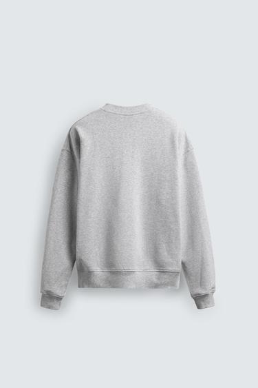 REGULAR FIT CREWNECK SWEATSHIRT - Grey marl by Zara - Image 7