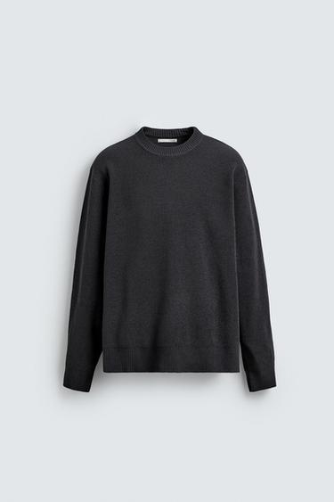Zara CHENILLE TEXTURED JUMPER - Dark gray