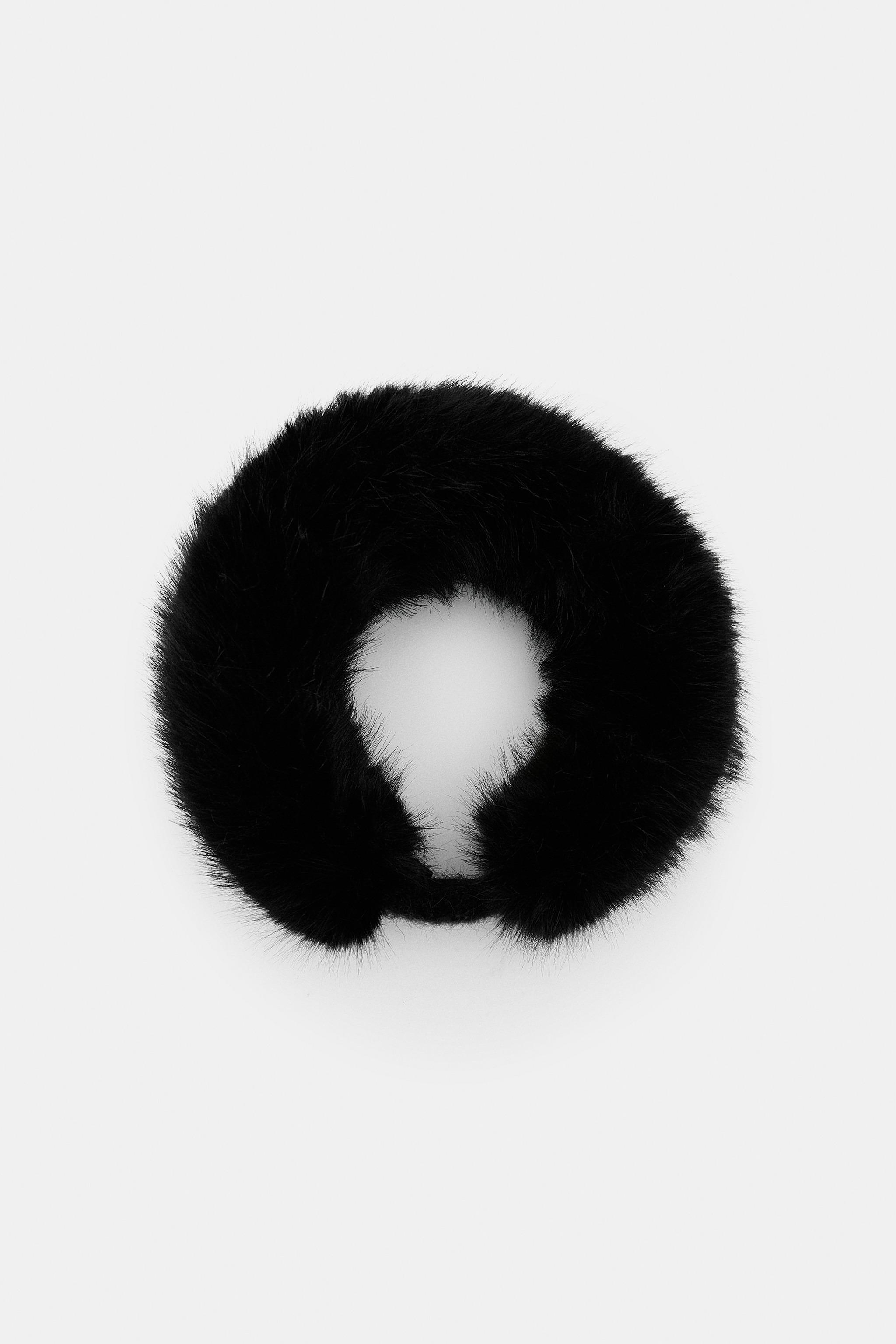 NWT. Zara Faux Fur Elastic Turban-Style Headband. 03739308800-f1.jpg?ts=  main image 4