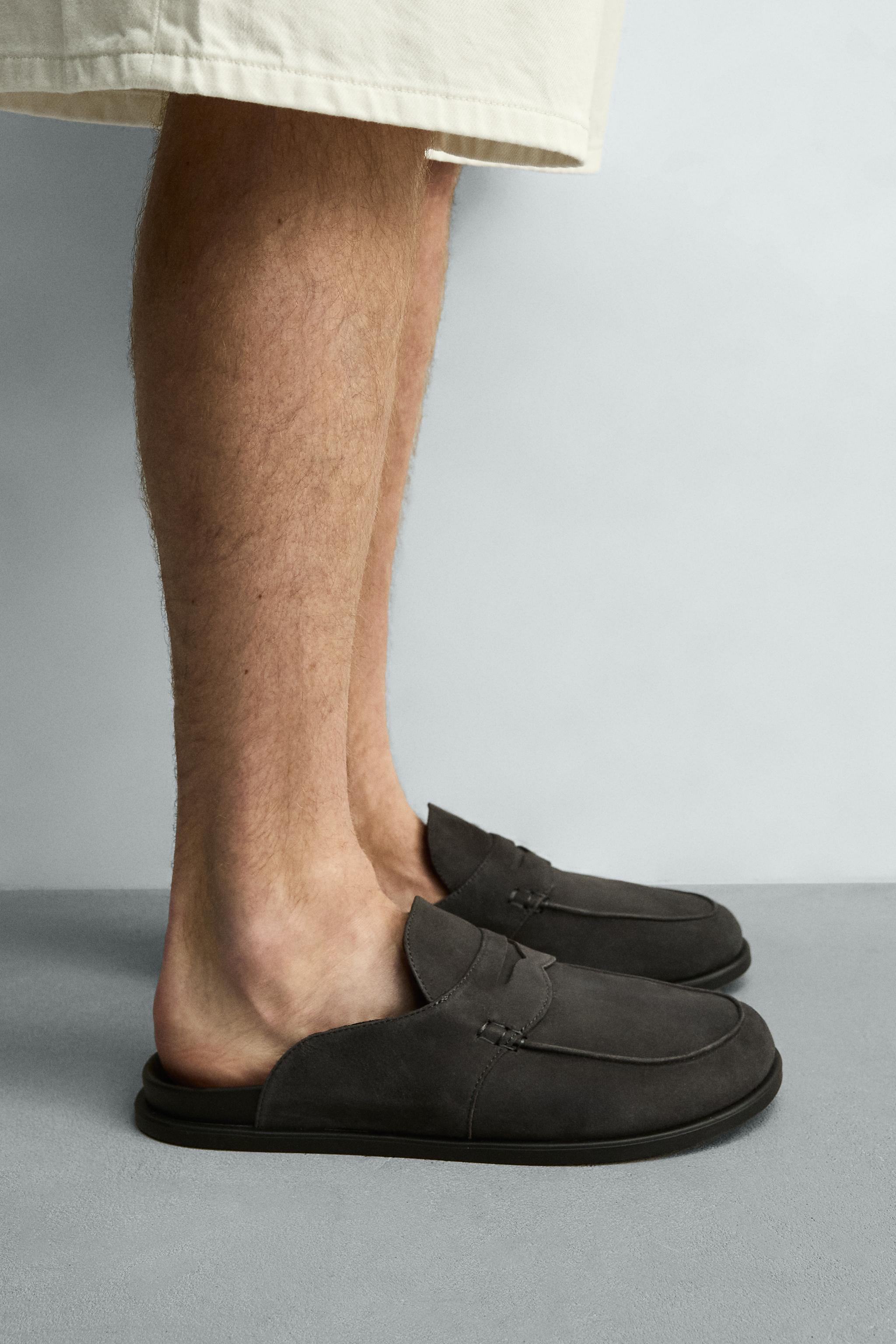 SPLIT LEATHER LOAFER CLOGS