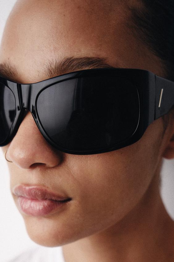 RECTANGULAR SUNGLASSES - Black by Zara - Image 0