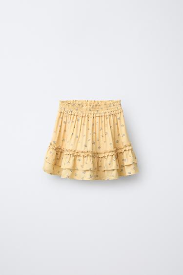 Zara KRATKE SUKNJA-PANTALONE SA PRINTOM BOROVNICE – Žuta