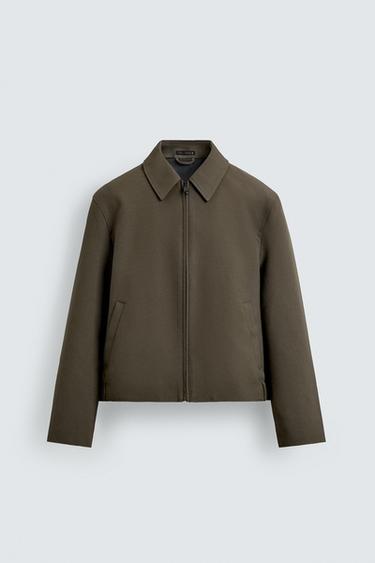 Zara CROPPED FIT JACKET - Khaki