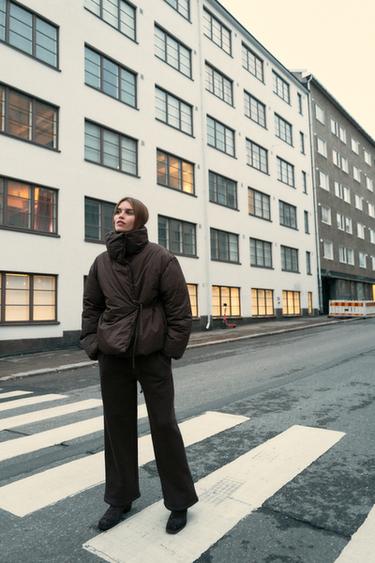 SHORT QUILTED ANORAK WITH WATER AND WIND PROTECTION - Brown by Zara - Image 2