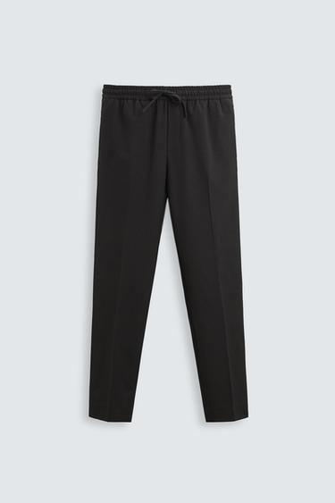 COMFORT FIT JOGGER WAIST TROUSERS - Black by Zara