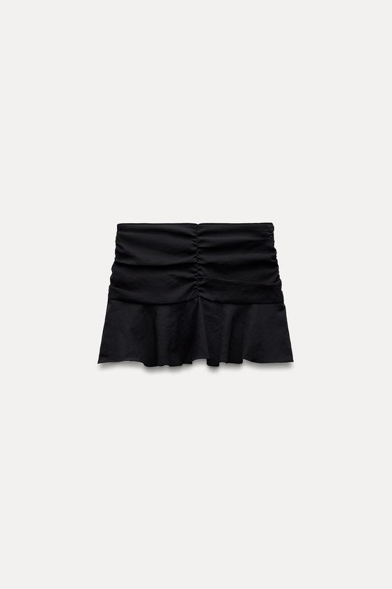 RUFFLED SKORT - Black | ZARA UAE - Dubai/Sharjah/Ajman/UAQ/Fujairah