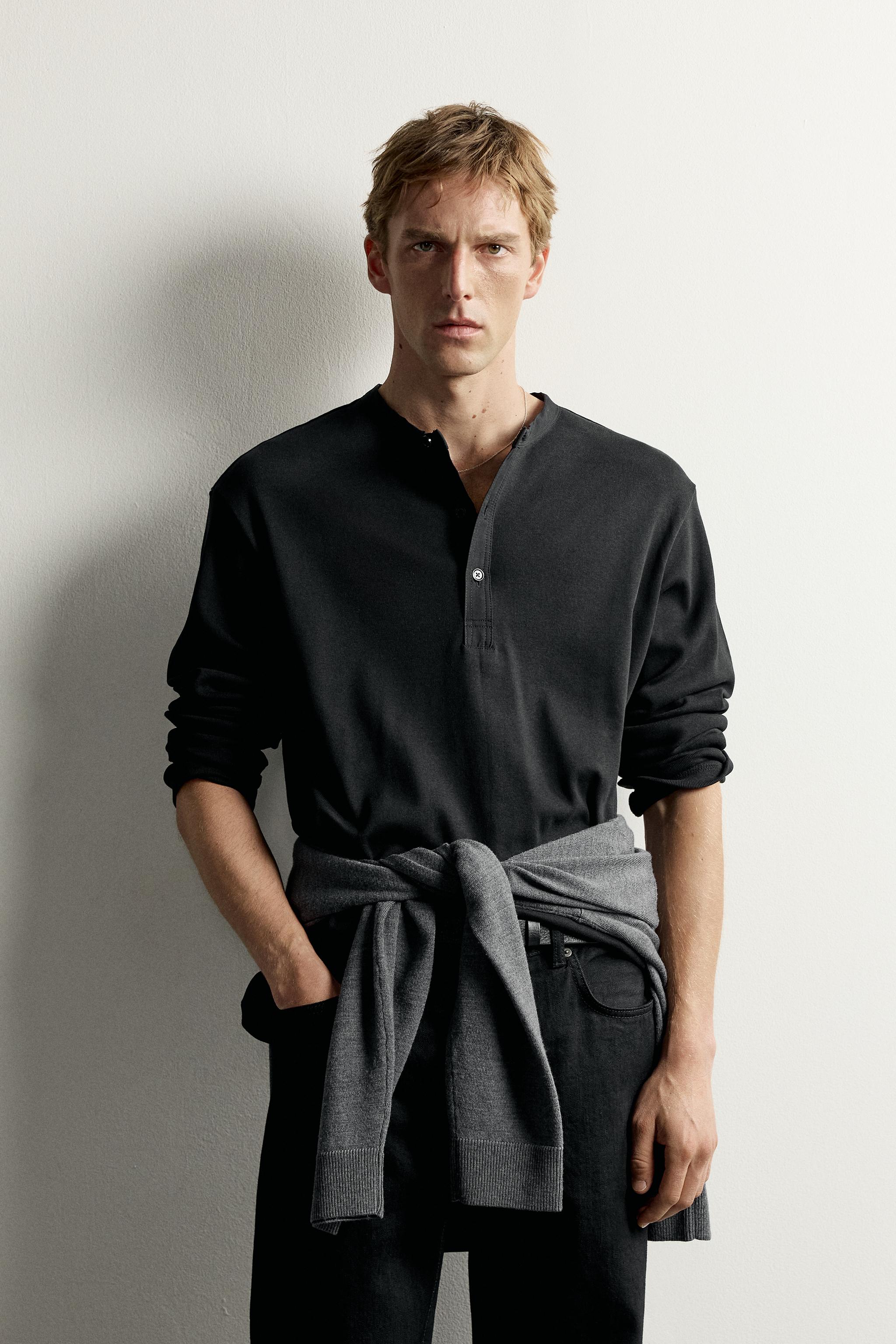 RELAXED FIT HENLEY T-SHIRT