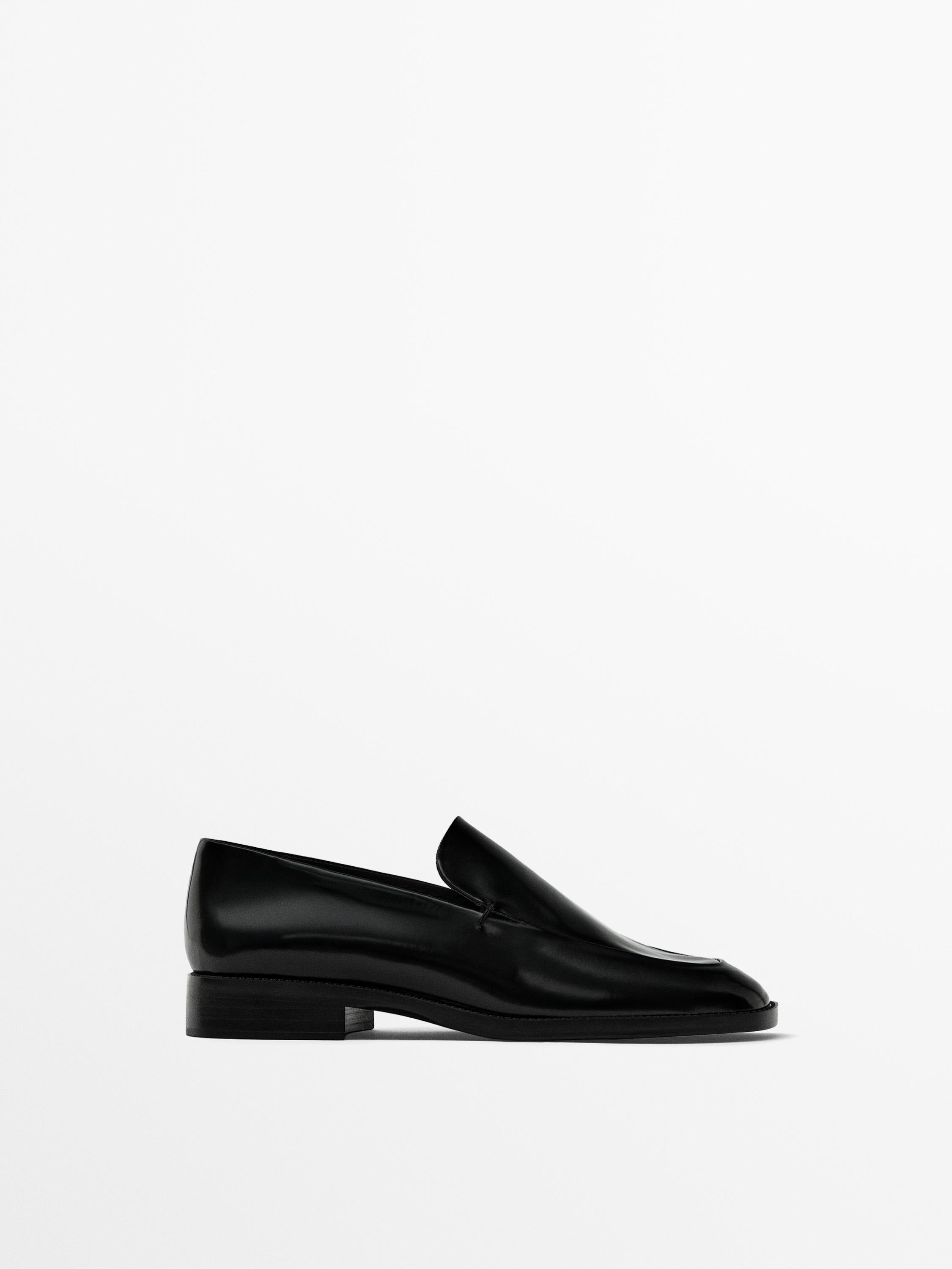 Square-toe loafers - Black | ZARA United States
