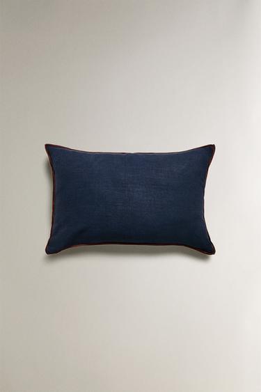 CUSHION COVER WITH OVERLOCK - Navy blue by Zara - Image 0