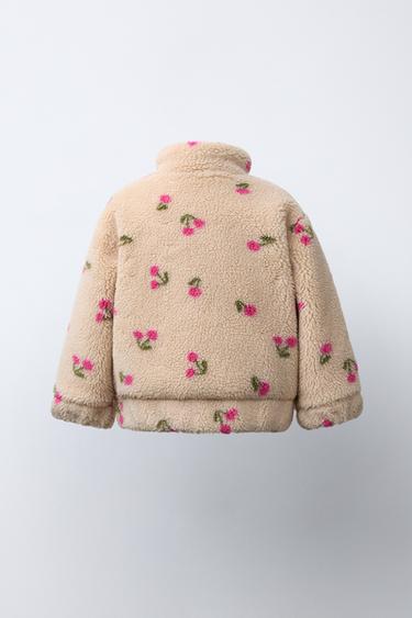 FAUX SHEARLING CHERRY JACKET - Ecru by Zara - Image 3