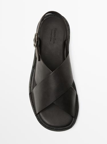 Zara Leather crossover sandals - Limited Edition - Brown