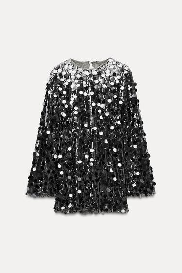 SEQUINNED SHORT DRESS - Mid-grey by Zara