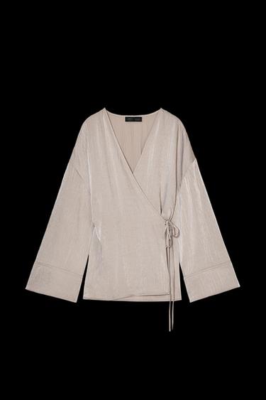 CHAQUETA KIMONO TEXTURA - Beige claro de Zara - Imagen 0