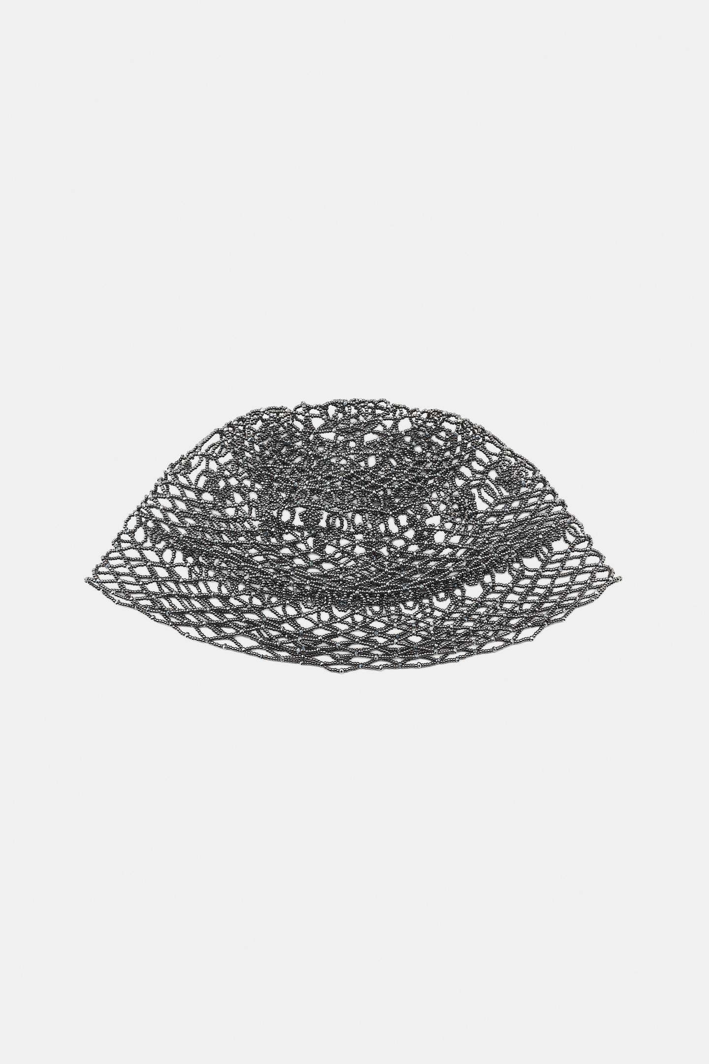 Женский головной убор Zara Beaded Cloche Hat, цвет: Серебряный — фото 4