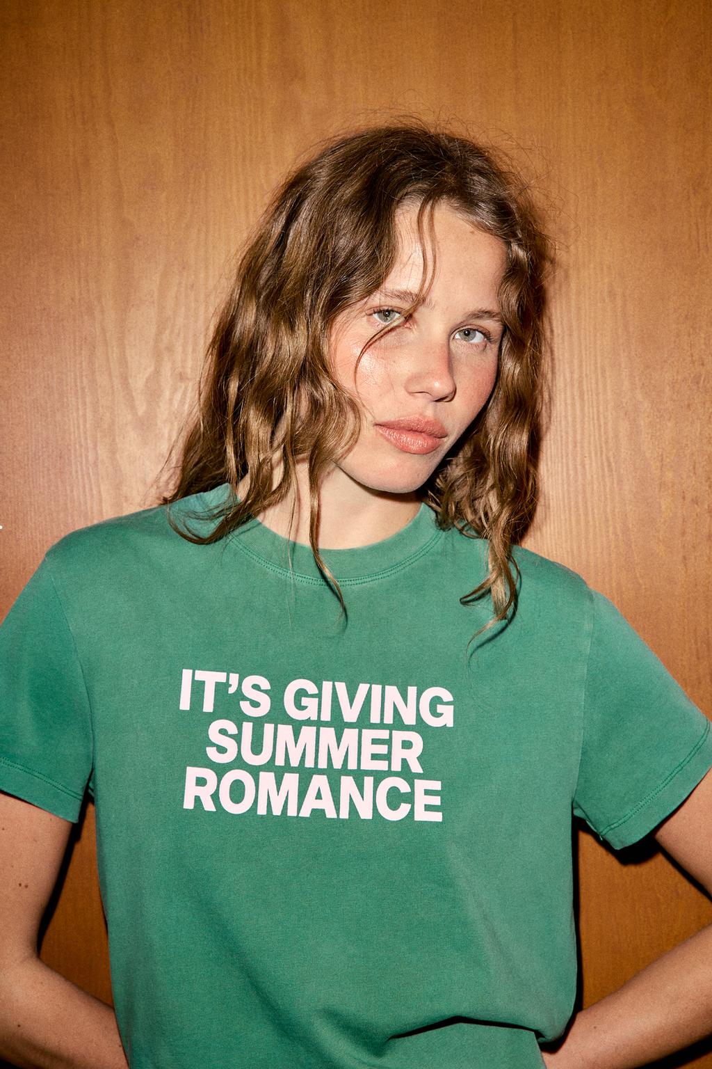 WASHED EFFECT TEXT T-SHIRT