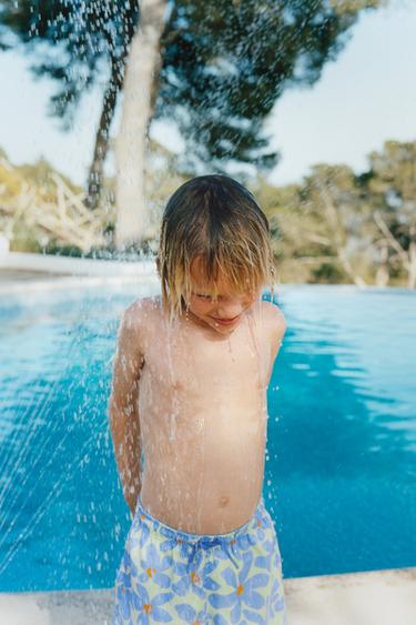 2-6 YEARS / FLORAL PRINT SWIM SHORTS - Blue by Zara