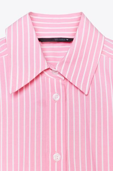 STRIPED OVERSIZE SHIRT - Pink by Zara - Image 8