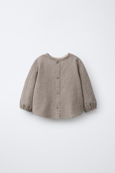 GINGHAM SHIRT - Black / Ecru by Zara