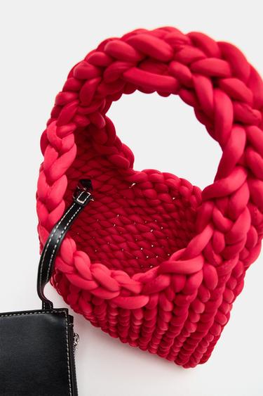BOLSO MINI TRENZADO - Rojo de Zara