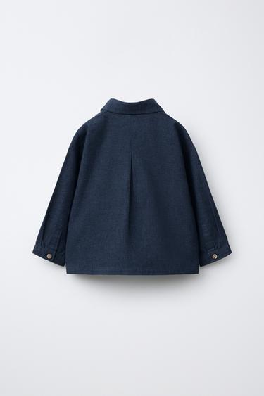 SURCHEMISE À POCHES AVEC LIN - Indigo de Zara - Image 1